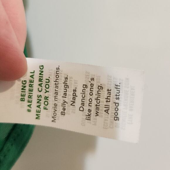 Aerie Ribbed Lace Bra Top Green Alpine Layered Strappy Textured Size Small - Picture 10 of 10